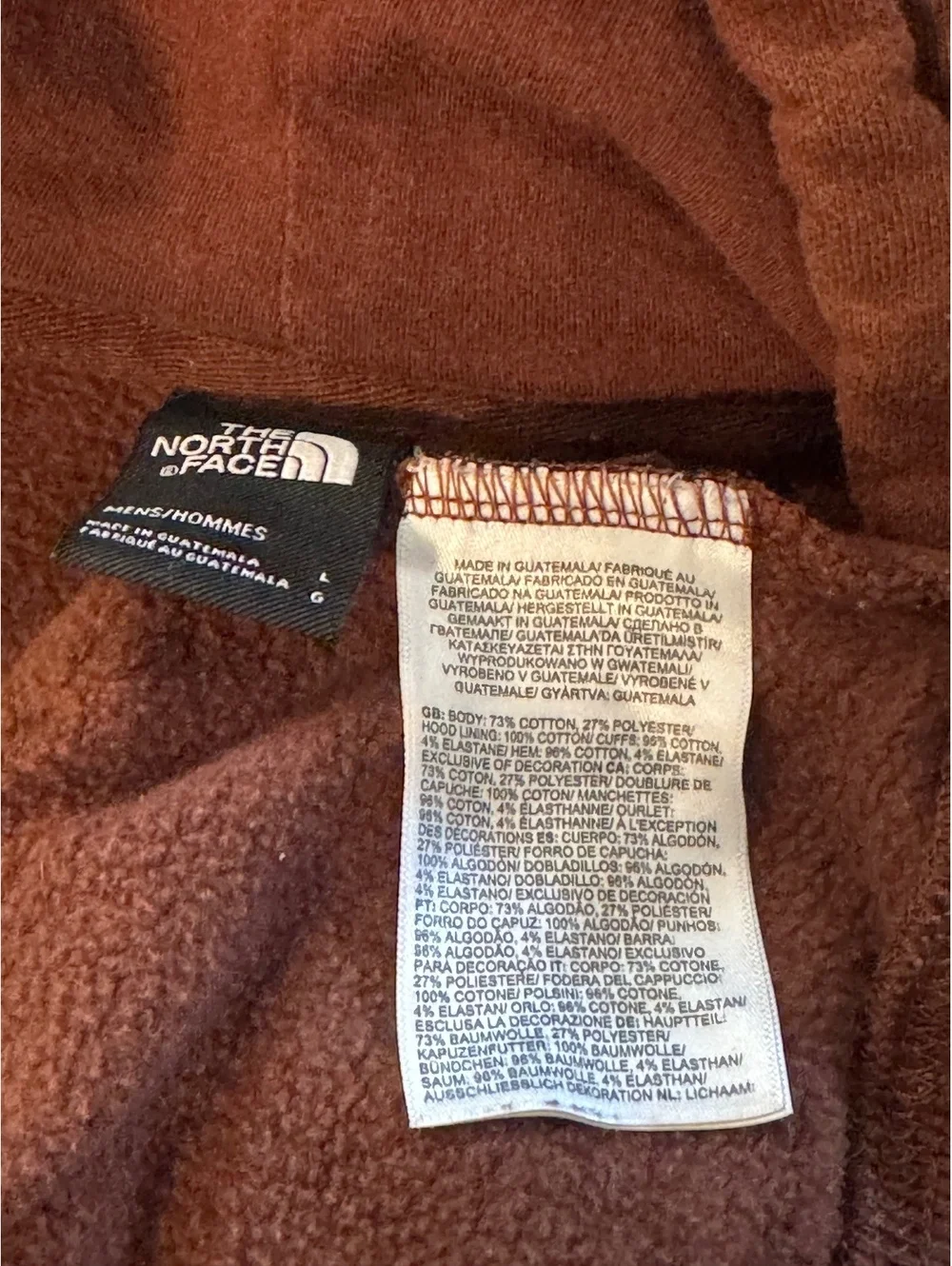 The North Face Men's Bear Long Sleeve Pullover Hoodie/Sweater Brown Size L